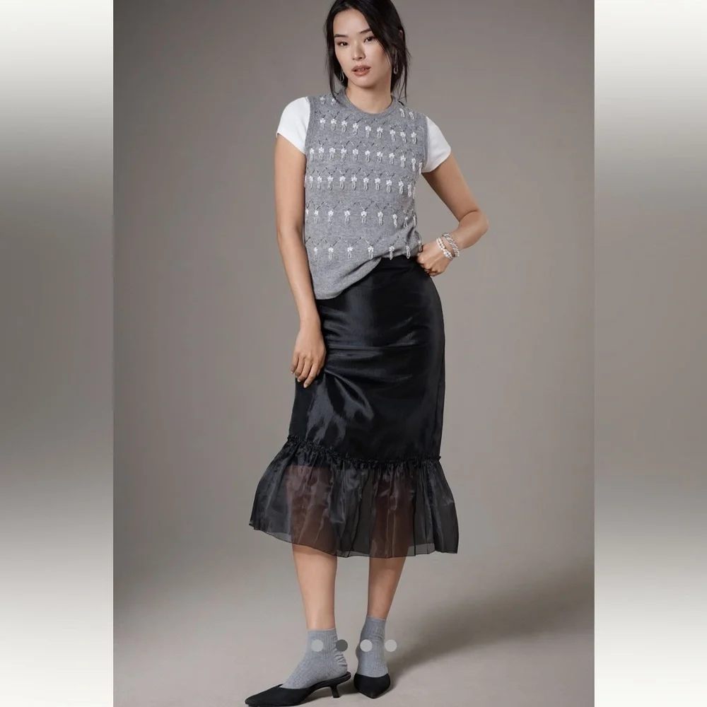 100% Wool Beatrice .b NWT  Parks Embellished Wool Sweater Vest Made in Italy S. - Picture 5 of 9